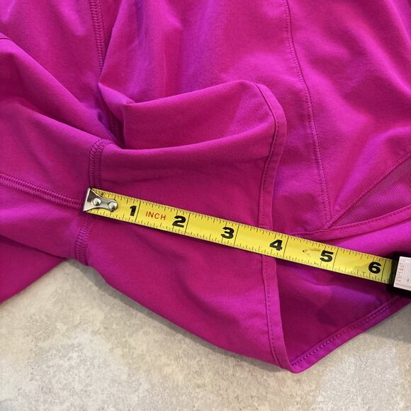 Lululemon Shorts Women’s Sz 8 Hotty Hot Lined Logo Pink 4” Inseam Hi Rise - Picture 10 of 12